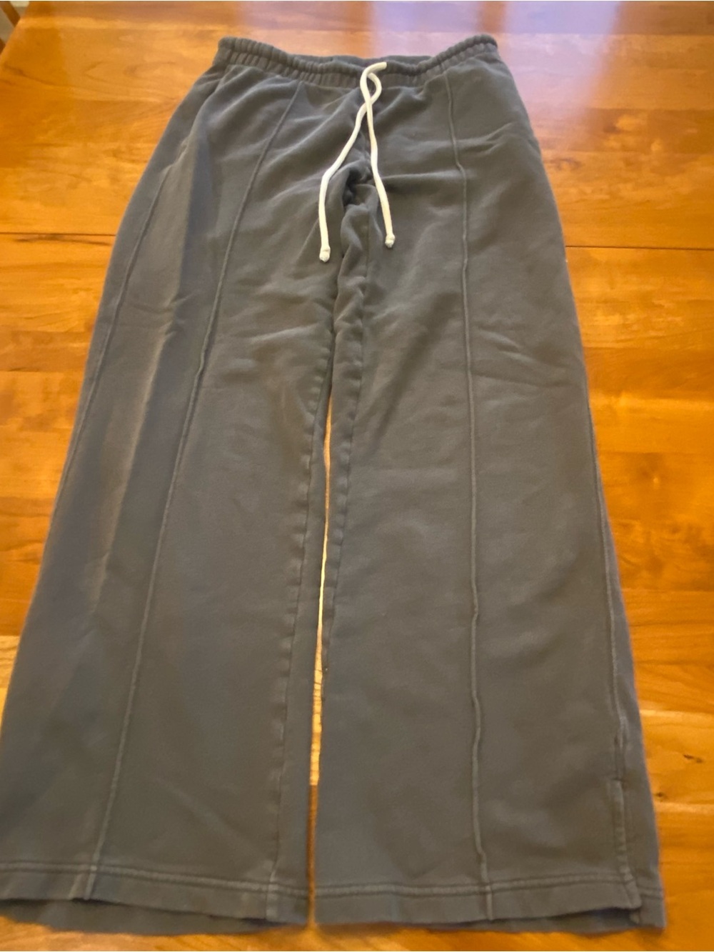Aerie Gray 100% Cotton Lightweight Wide Leg Sweatpants Size Medium